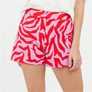 Spanx Pink Red Polished On-the-go Shorts- XL